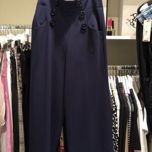 Alice + Olivia Deep Blue Wide Leg Pants